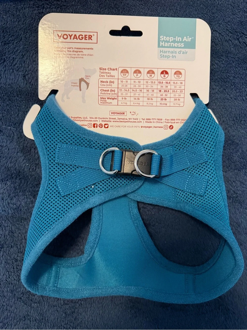 Voyager Teal Mesh Dog Harness